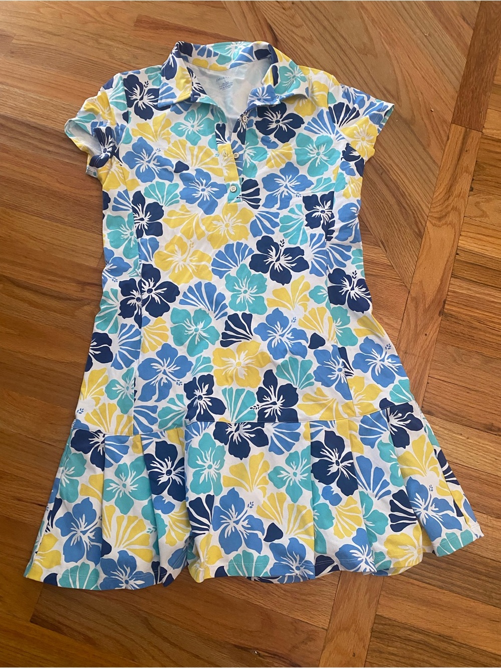 J. McLaughlin Floral Button-Up in Blue, Teal & Yellow